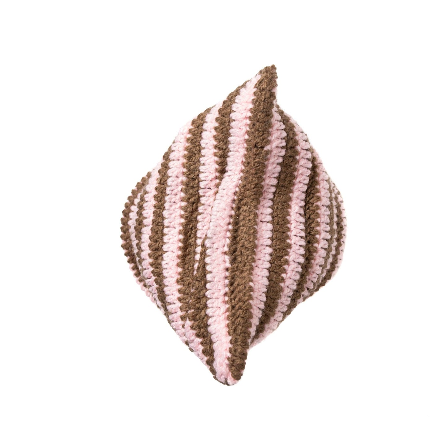 Striped Crochet Pink/Brown Beanies - Known Source