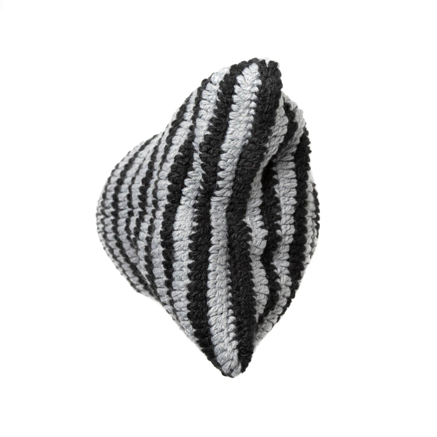 Striped Crochet Black/Grey Beanies - Known Source