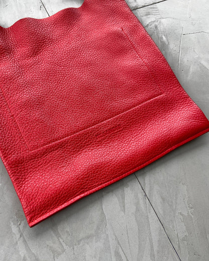 JIL SANDER RED LEATHER TOTE BAG - Known Source