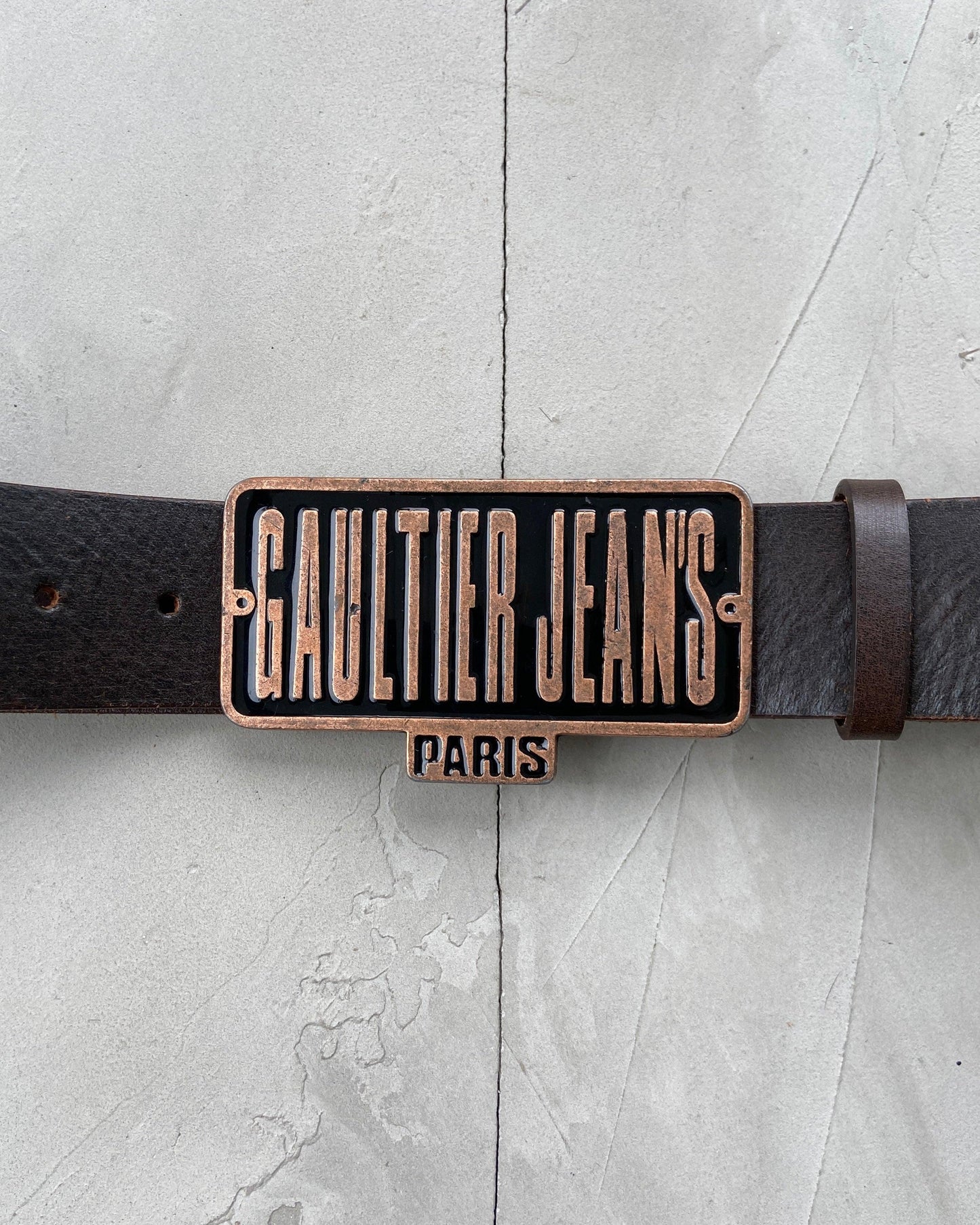 GAULTIER JEAN'S 90'S BROWN LEATHER BELT - Known Source