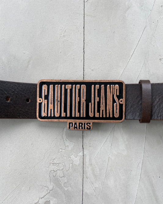GAULTIER JEAN'S 90'S BROWN LEATHER BELT - Known Source