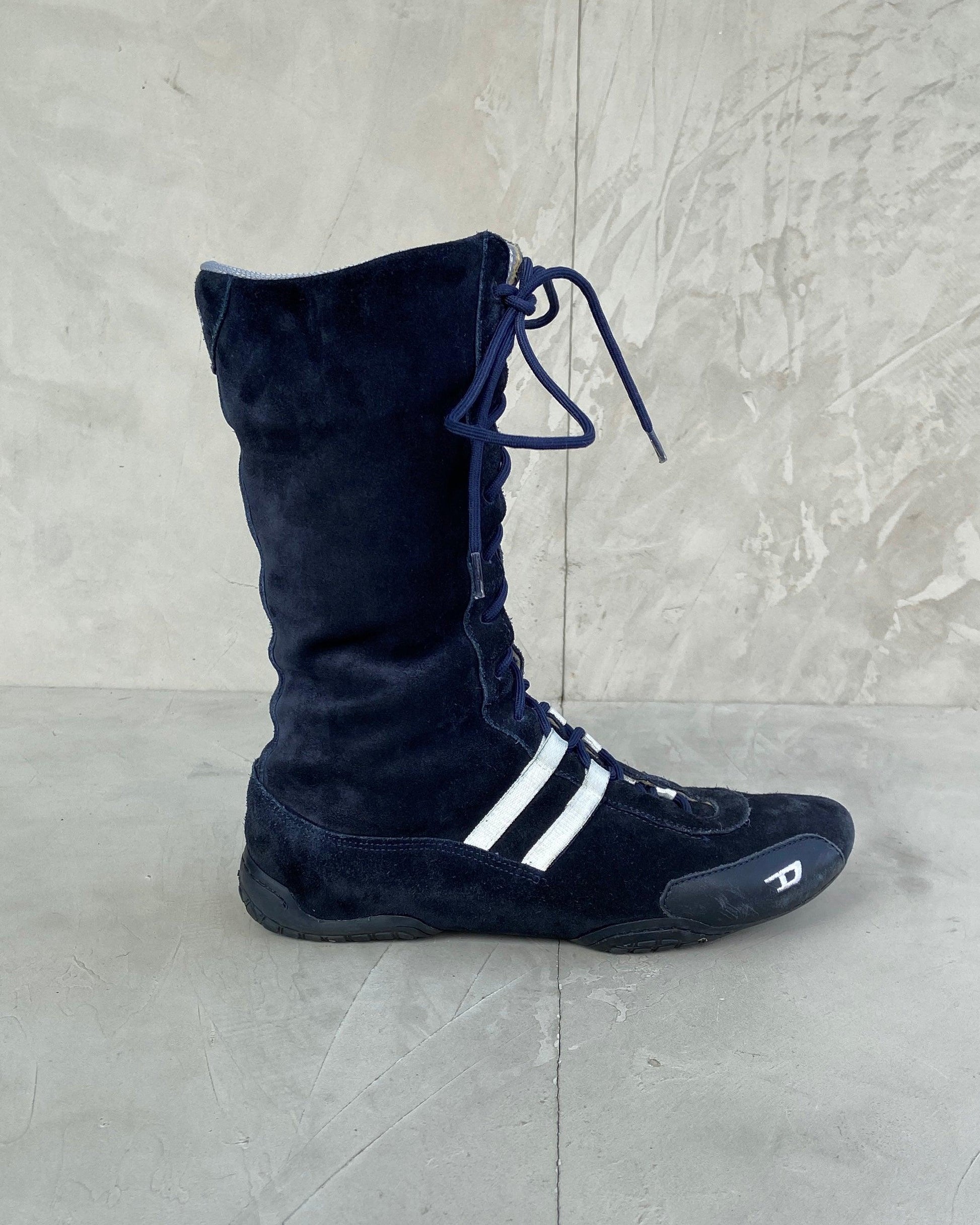 DIESEL 90'S LEATHER & SUEDE BOXING BOOTS - UK 4.5 - Known Source
