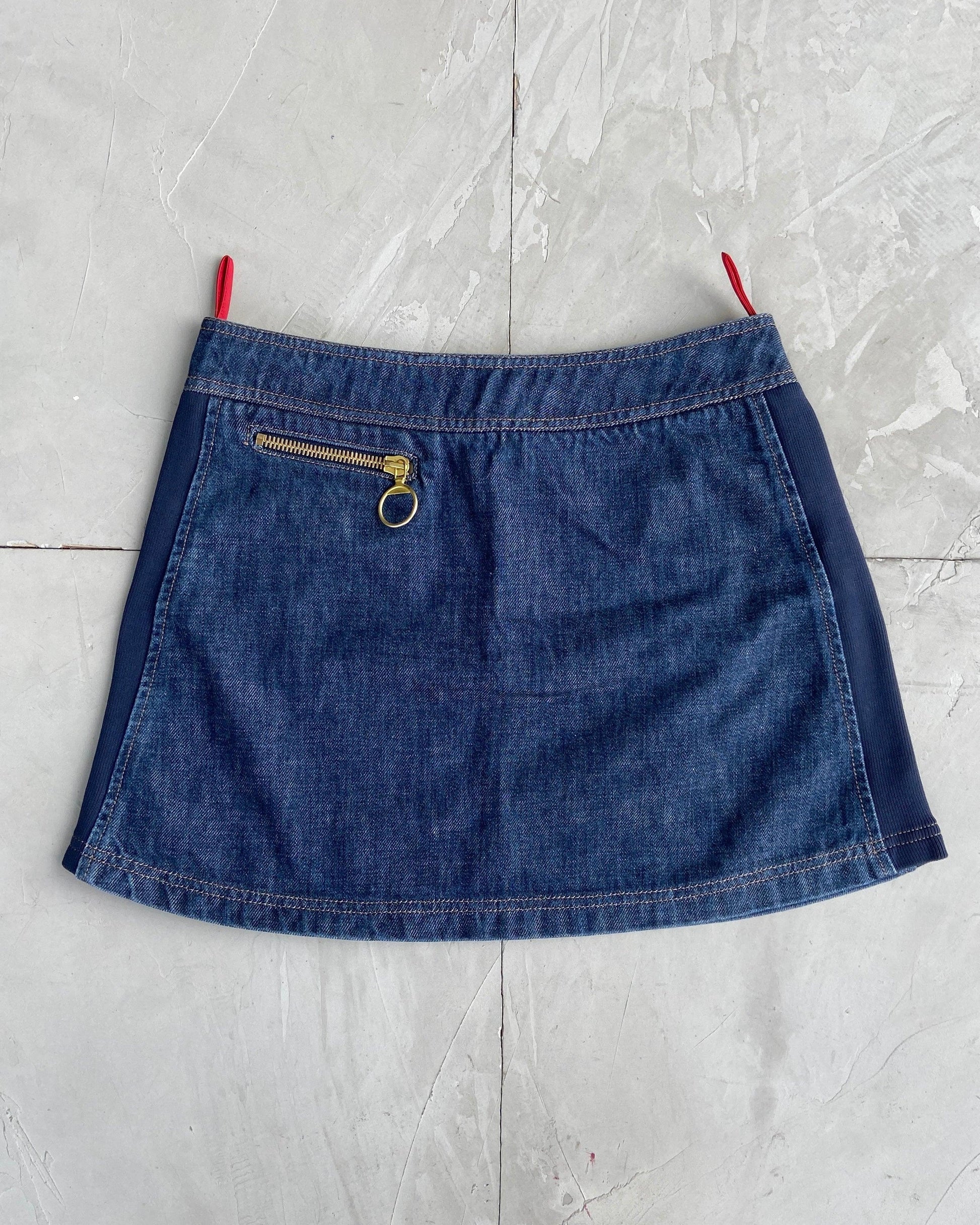 PRADA SPORT DENIM & NYLON MINI SKIRT - S - Known Source