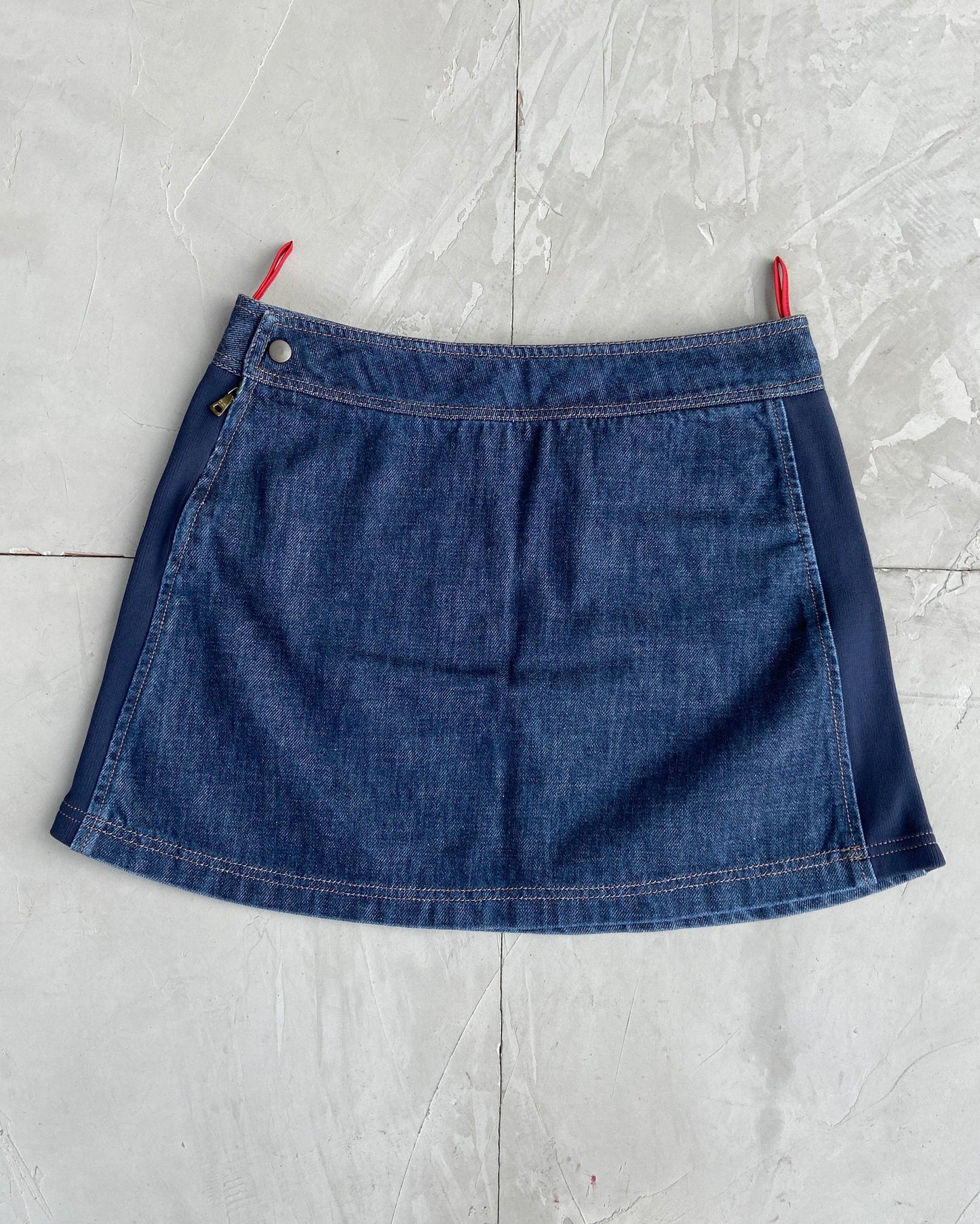 PRADA SPORT DENIM & NYLON MINI SKIRT - S - Known Source