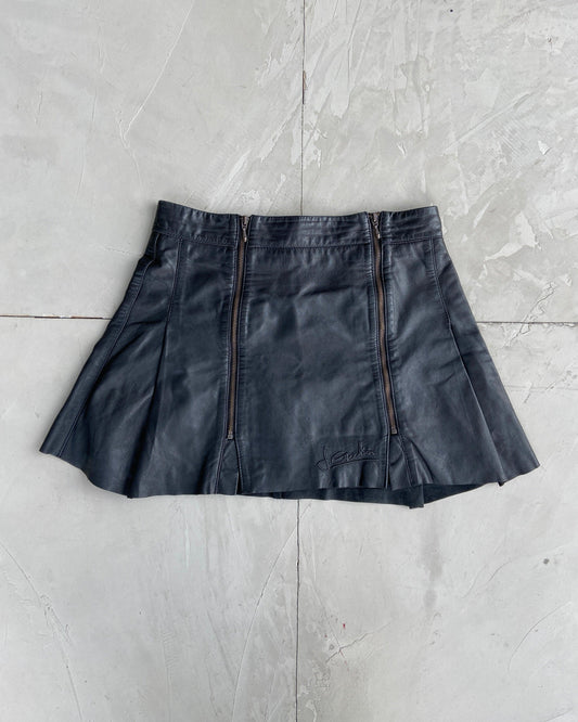 JUNIOR GAULTIER LEATHER MINI SKIRT - XS - Known Source