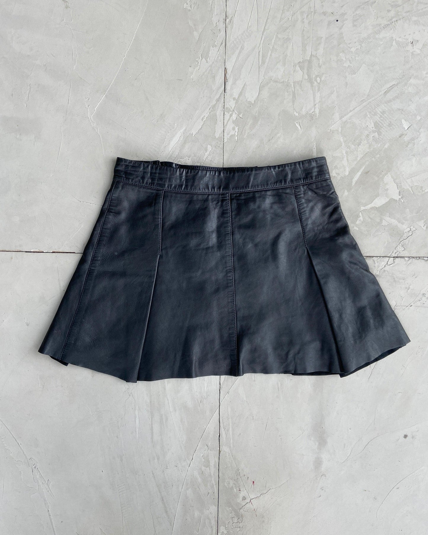 JUNIOR GAULTIER LEATHER MINI SKIRT - XS - Known Source