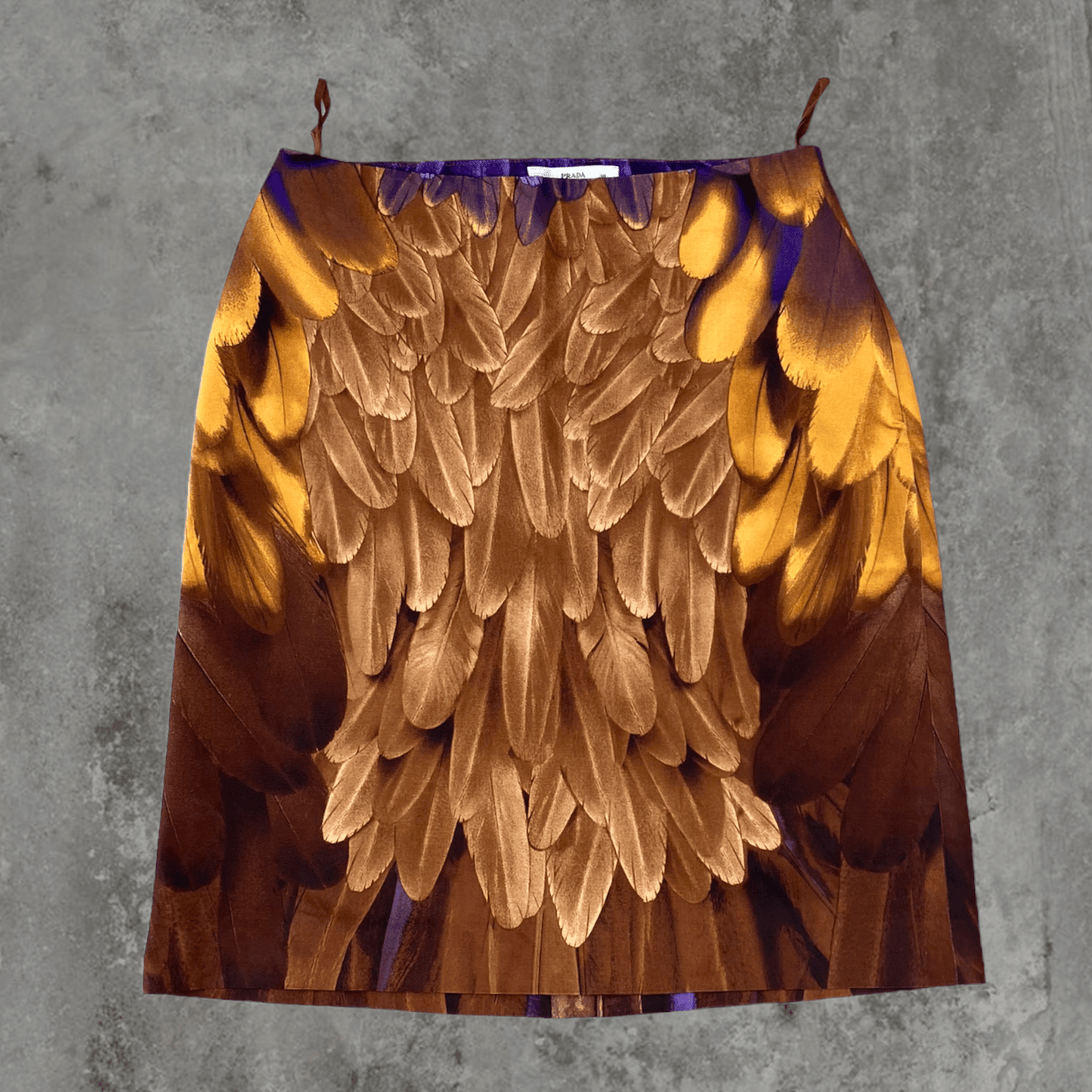 SS05 PRADA SILK FEATHER SKIRT - S - Known Source