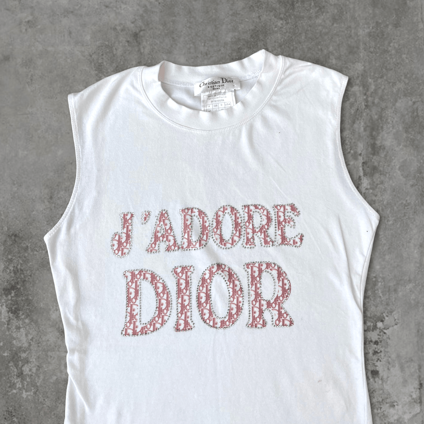 DIOR "J'ADORE DIOR" WHITE TANK TOP - M - Known Source