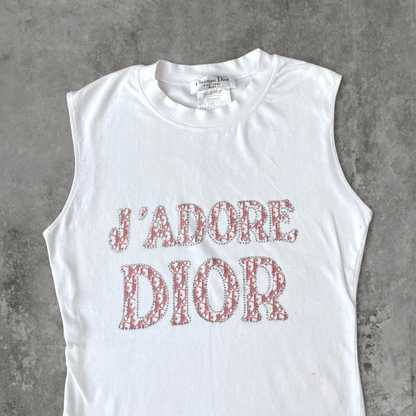 DIOR "J'ADORE DIOR" WHITE TANK TOP - M - Known Source