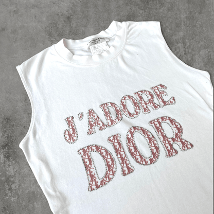 DIOR "J'ADORE DIOR" WHITE TANK TOP - M - Known Source