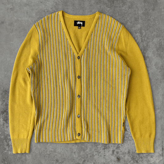 STUSSY STRIPED CARDIGAN - L - Known Source