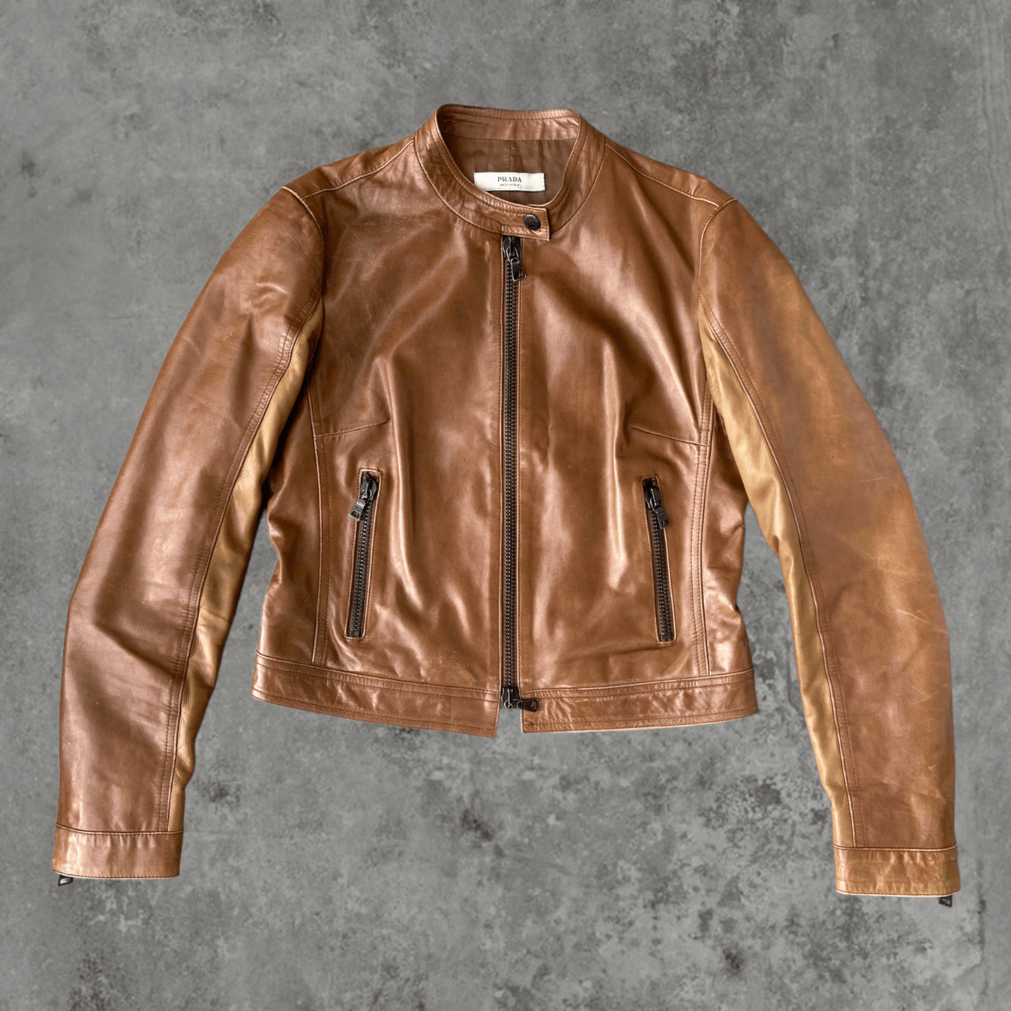 PRADA SOFT BROWN LEATHER JACKET - M - Known Source