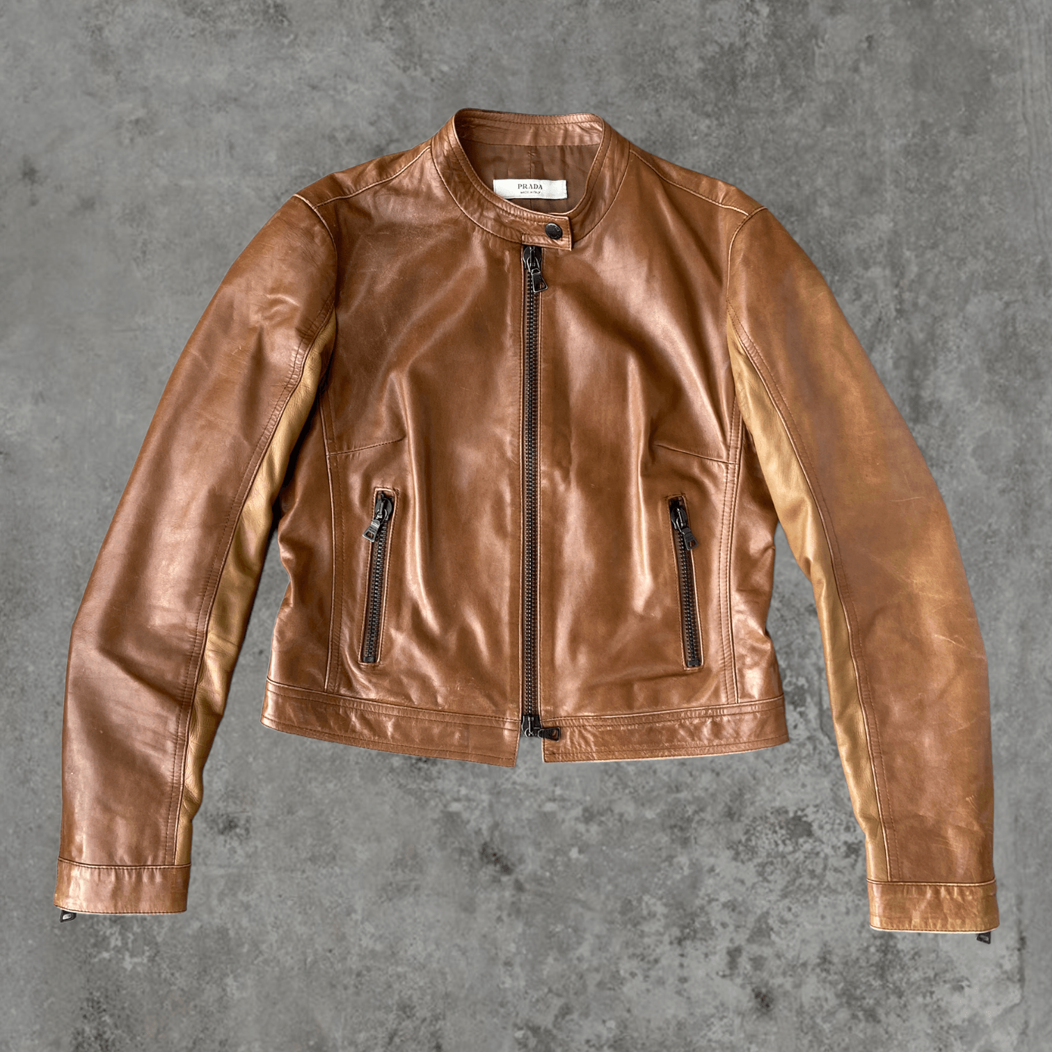 PRADA SOFT BROWN LEATHER JACKET - M - Known Source