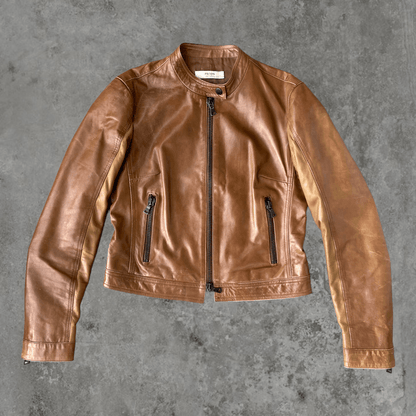 PRADA SOFT BROWN LEATHER JACKET - M - Known Source