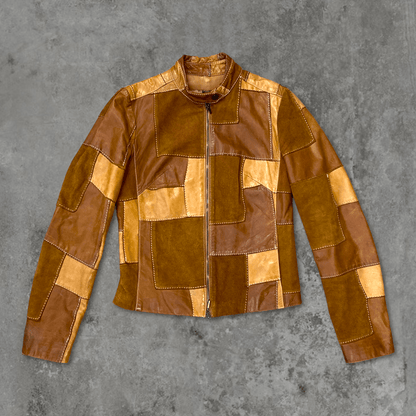 PLEIN SUD PATCHWORK LEATHER JACKET - S - Known Source