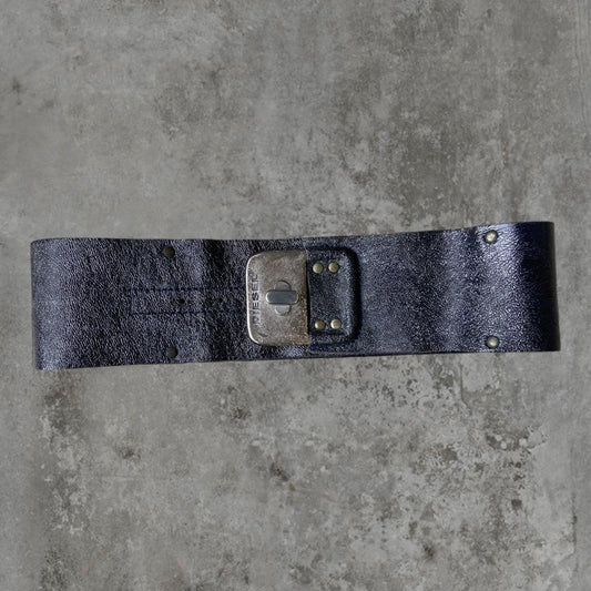 DIESEL CHUNKY LEATHER BUCKLE BELT - XS - Known Source