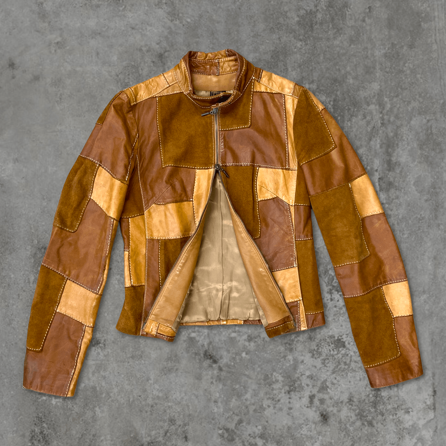 PLEIN SUD PATCHWORK LEATHER JACKET - S - Known Source