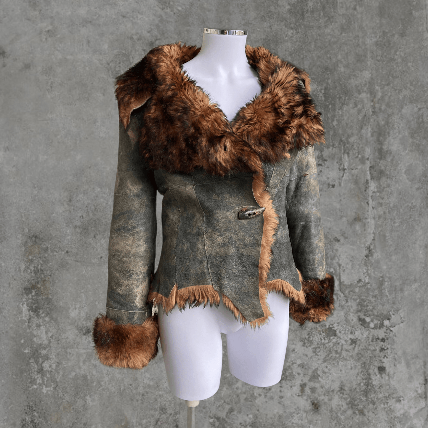 PLEIN SUD LEATHER & FUR COAT - S - Known Source