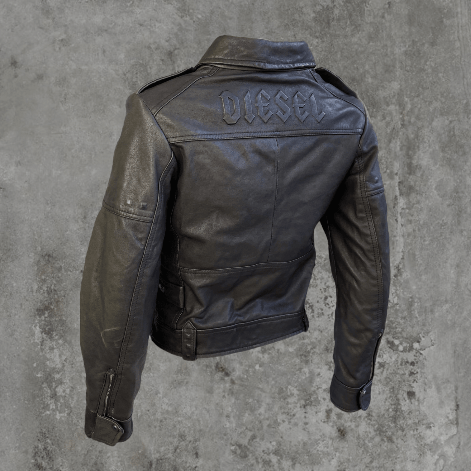 DIESEL LEATHER BIKER JACKET - M - Known Source