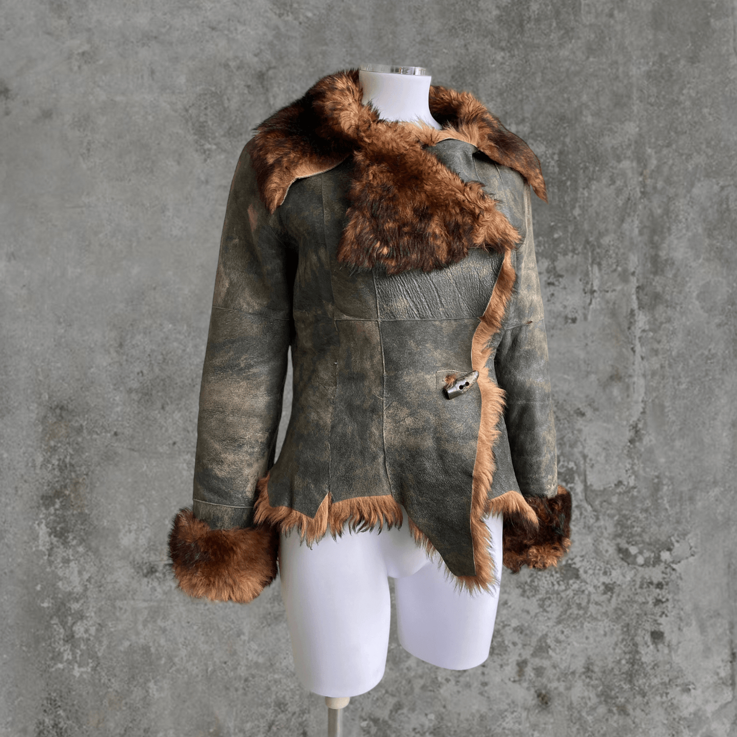 PLEIN SUD LEATHER & FUR COAT - S - Known Source