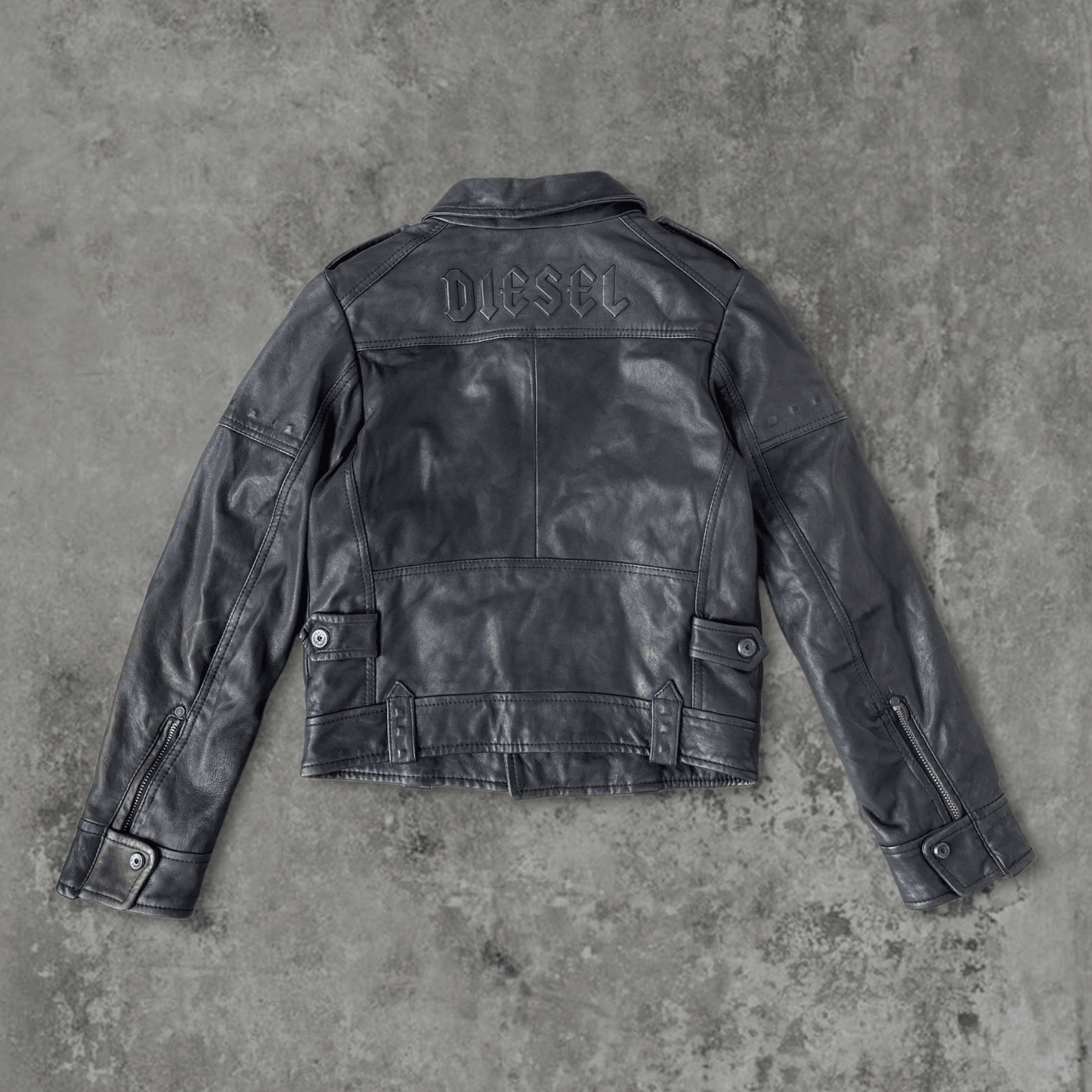 DIESEL LEATHER BIKER JACKET - M - Known Source