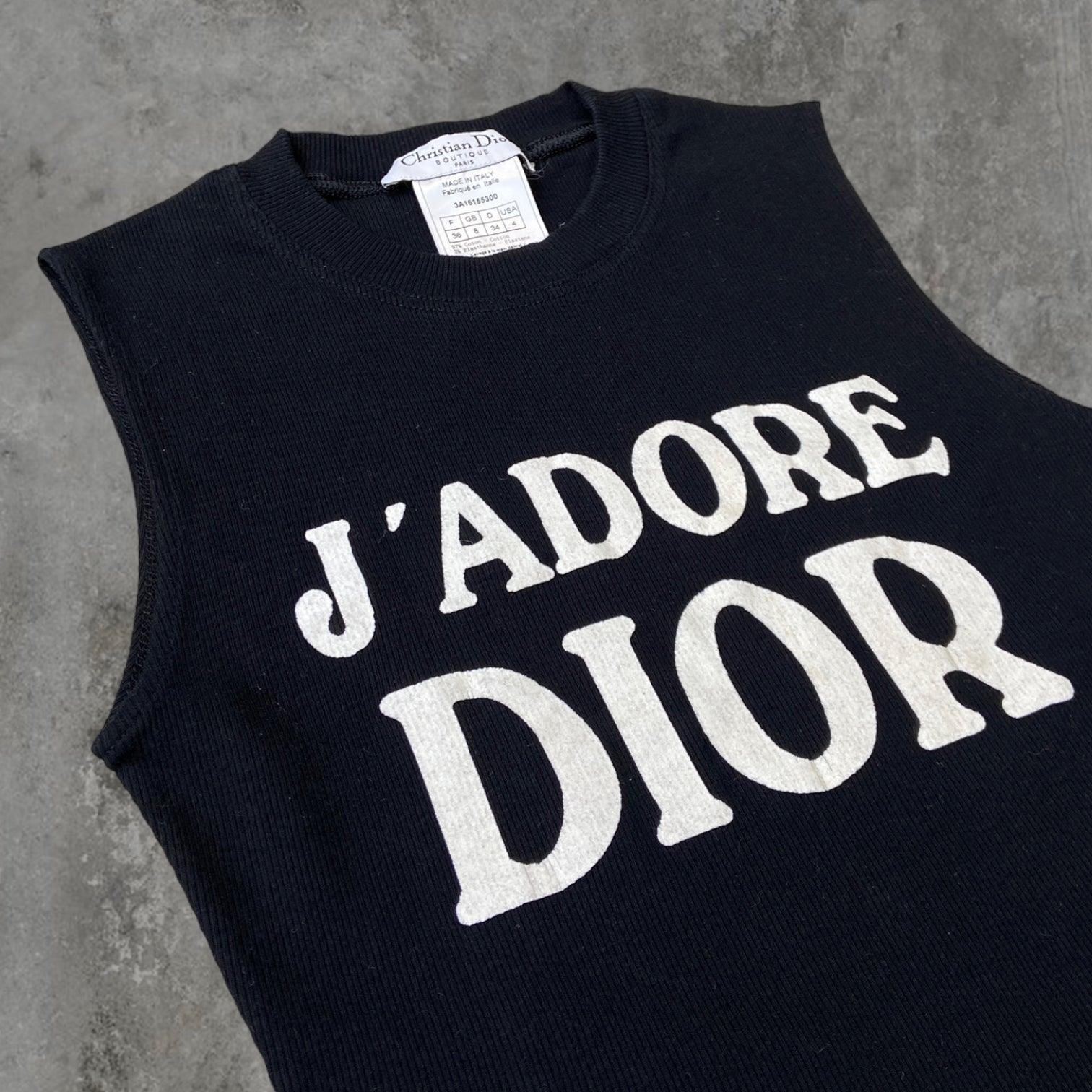 DIOR 'J'ADORE DIOR' RIBBED TANK TOP - M - Known Source