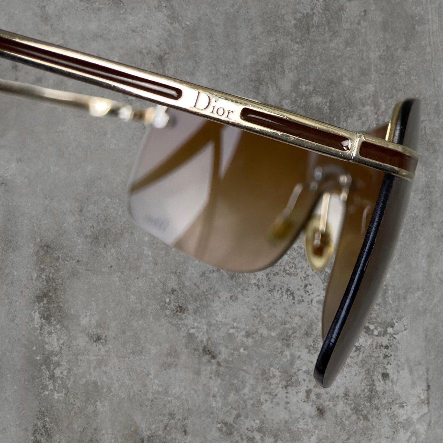 DIOR BROWN RIMLESS WRAP SUNGLASSES - Known Source