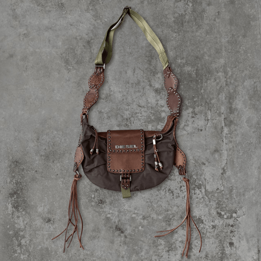 DIESEL LEATHER AND NYLON SIDE BAG - Known Source