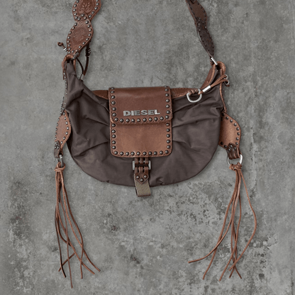 DIESEL LEATHER AND NYLON SIDE BAG - Known Source