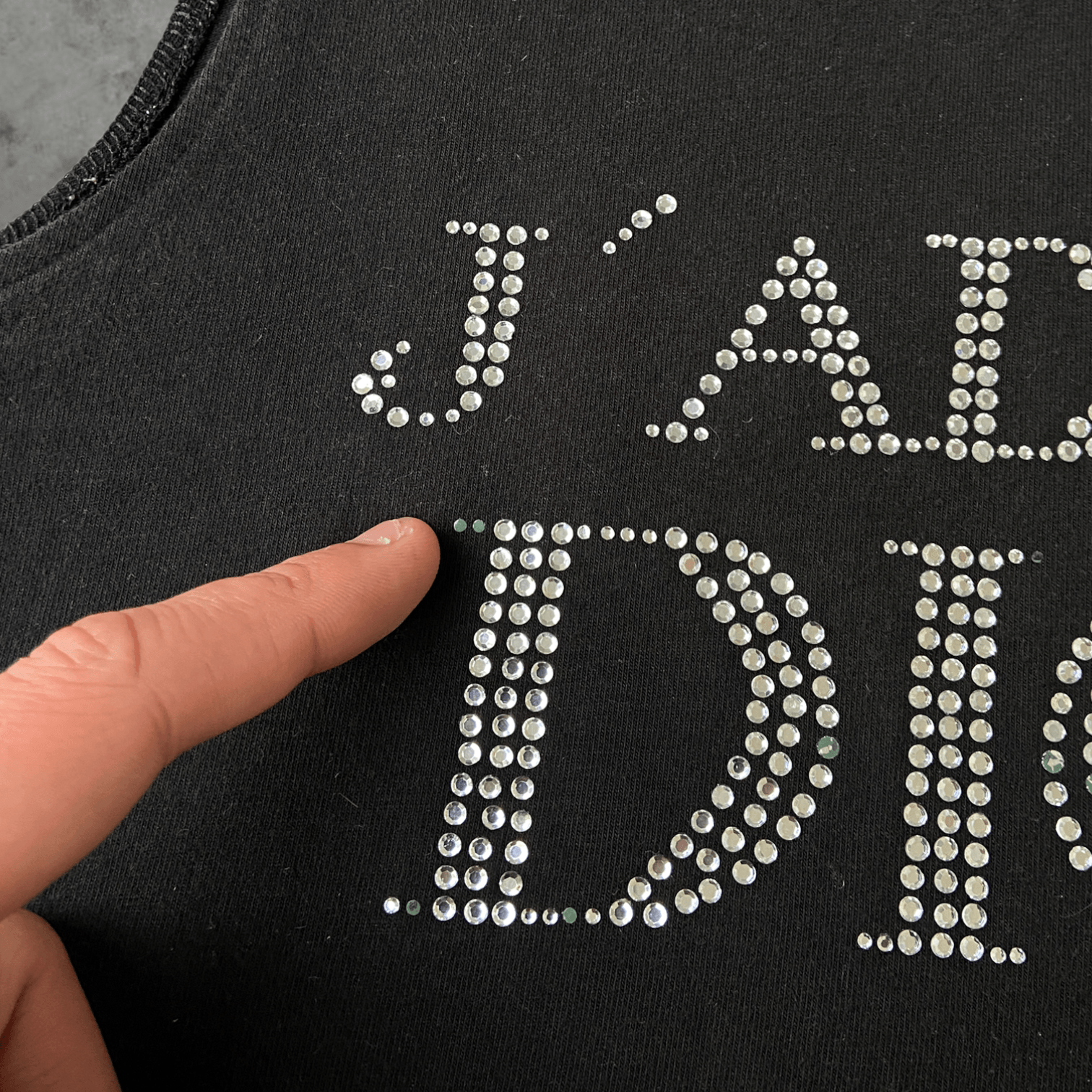 DIOR 'J'ADORE DIOR' RHINESTONED VEST TOP - M - Known Source