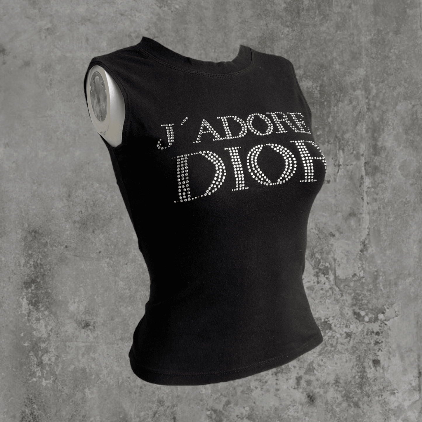 DIOR 'J'ADORE DIOR' RHINESTONED VEST TOP - M - Known Source