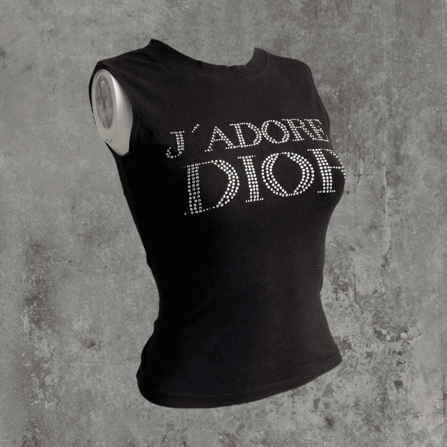 DIOR 'J'ADORE DIOR' RHINESTONED VEST TOP - M - Known Source