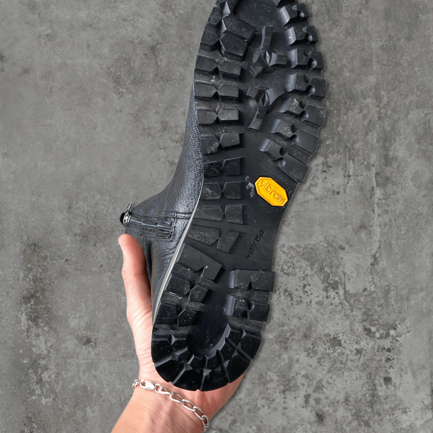 PRADA LEATHER VIBRAM SOLE BOOTS - Known Source
