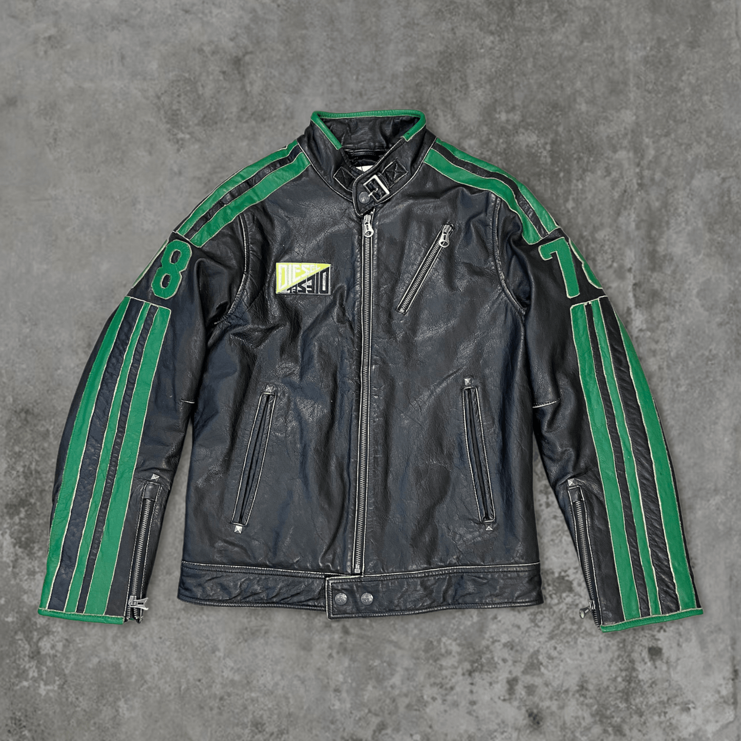 DIESEL 'FAST' RACER LEATHER JACKET - M - Known Source