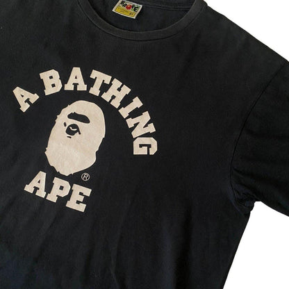 A BATHING APE BLACK COLLEGE TEE (L) (L) - Known Source