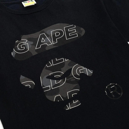 A BATHING APE SPELLOUT NOIR COLLEGE TEE (L) - Known Source