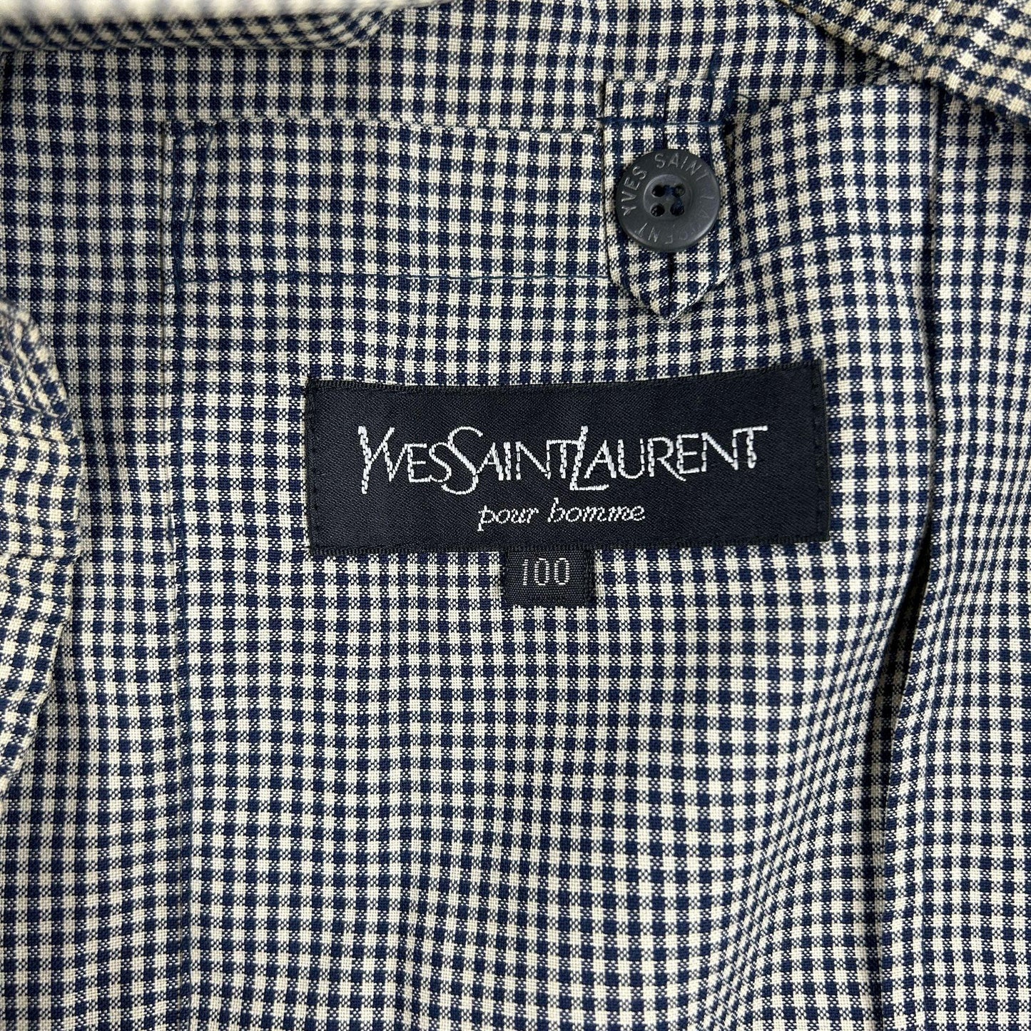 Vintage Yves Saint Laurent Check Harrington Jacket Size L - Known Source