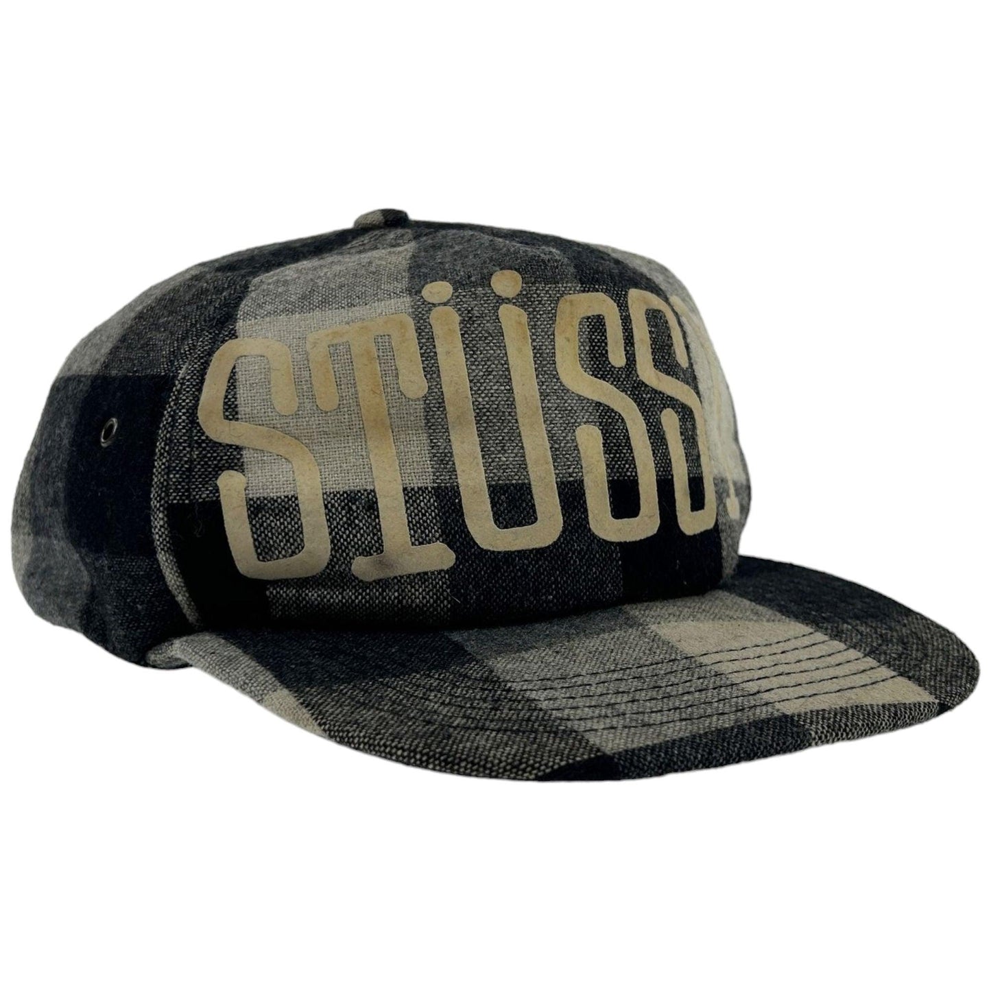 Vintage Stussy Checkered Snapback Hat - Known Source