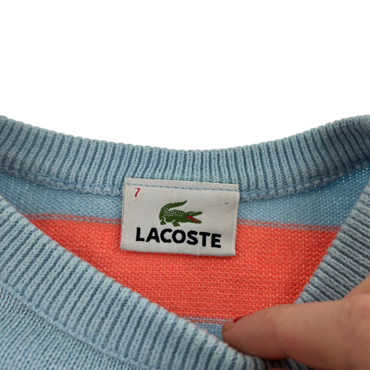 Vintage Lacoste Striped Knit Jumper Size L