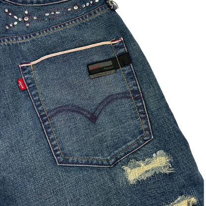 Vintage Levi's Fragment Distressed Denim Jeans Blue Size W31