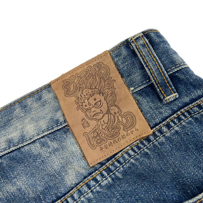 Vintage Monster Jizo Japanese Embroidered Denim Jeans Size W31 - Known Source