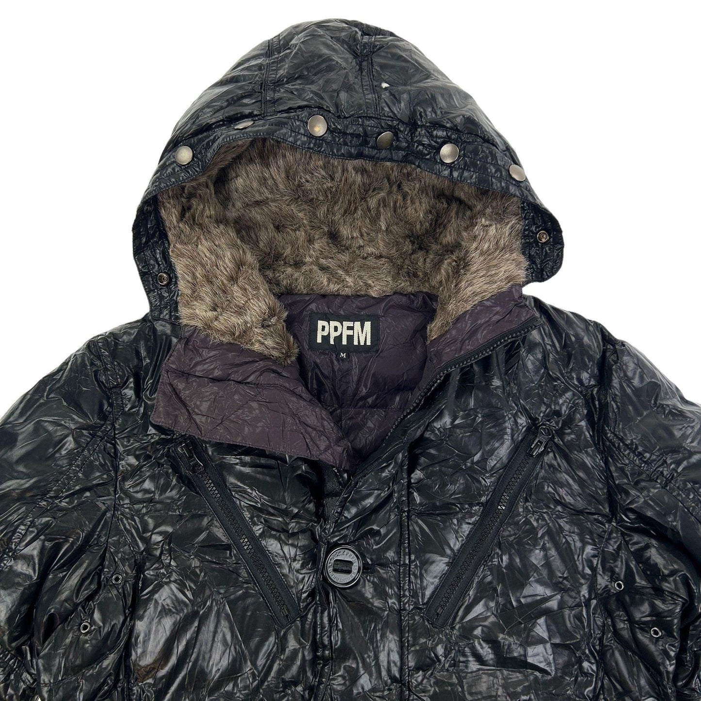 Vintage PPFM Parka Hooded Puffa Jacket Size M - Known Source