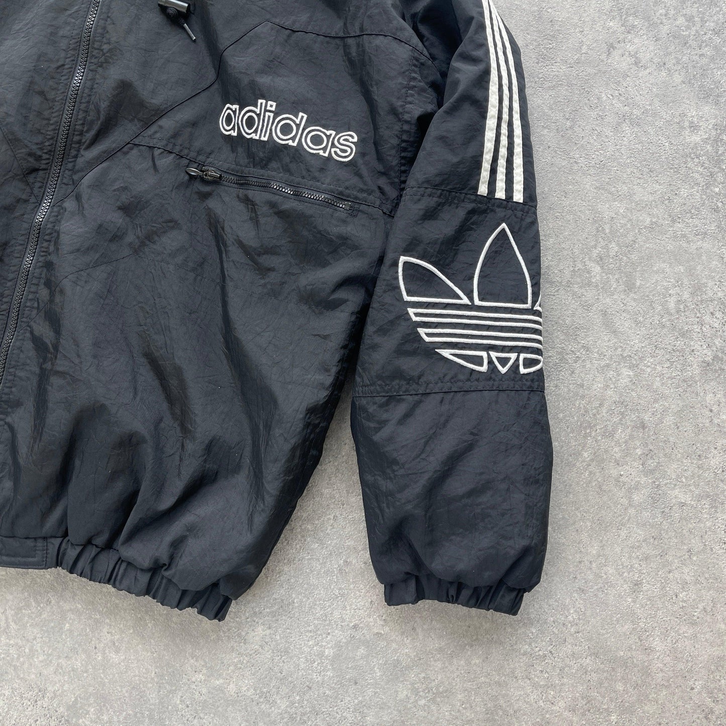 Adidas 1990s padded spellout bomber jacket (M) - Known Source