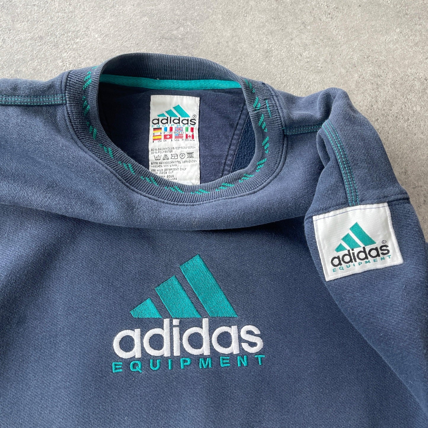 Adidas Equipment 1990s heavyweight embroidered sweatshirt (M) - Known Source