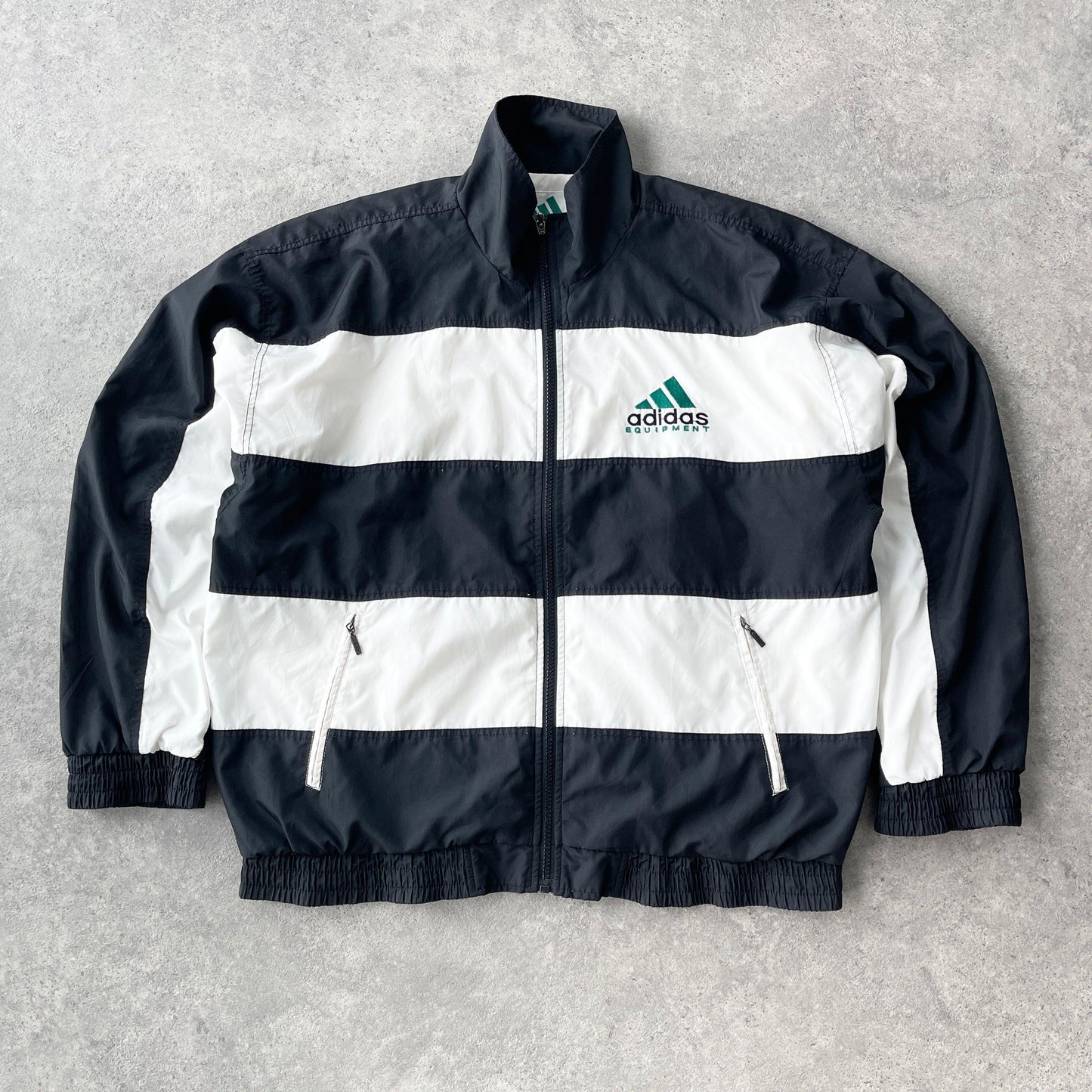Adidas Equipment 1990s striped embroidered shell jacket (M) - Known Source
