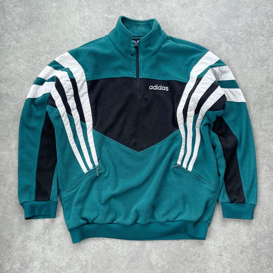 Adidas RARE 1990s 1/4 zip heavyweight colour block fleece (L) - Known Source
