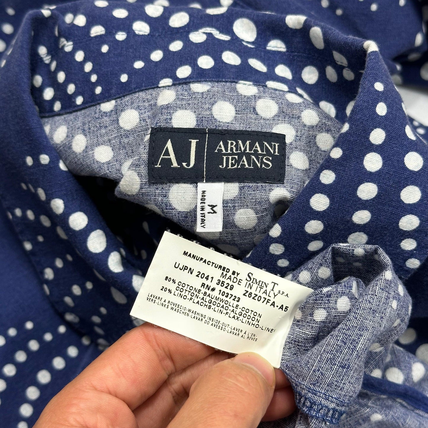 Armani Jeans Windows 1995 Wave Print Shirt - M - Known Source