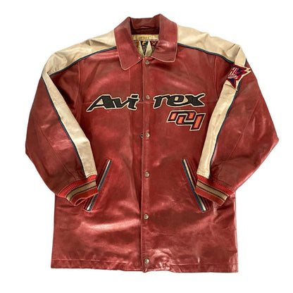 AVIREX HOCKEY LEATHER JACKET (M) - Known Source