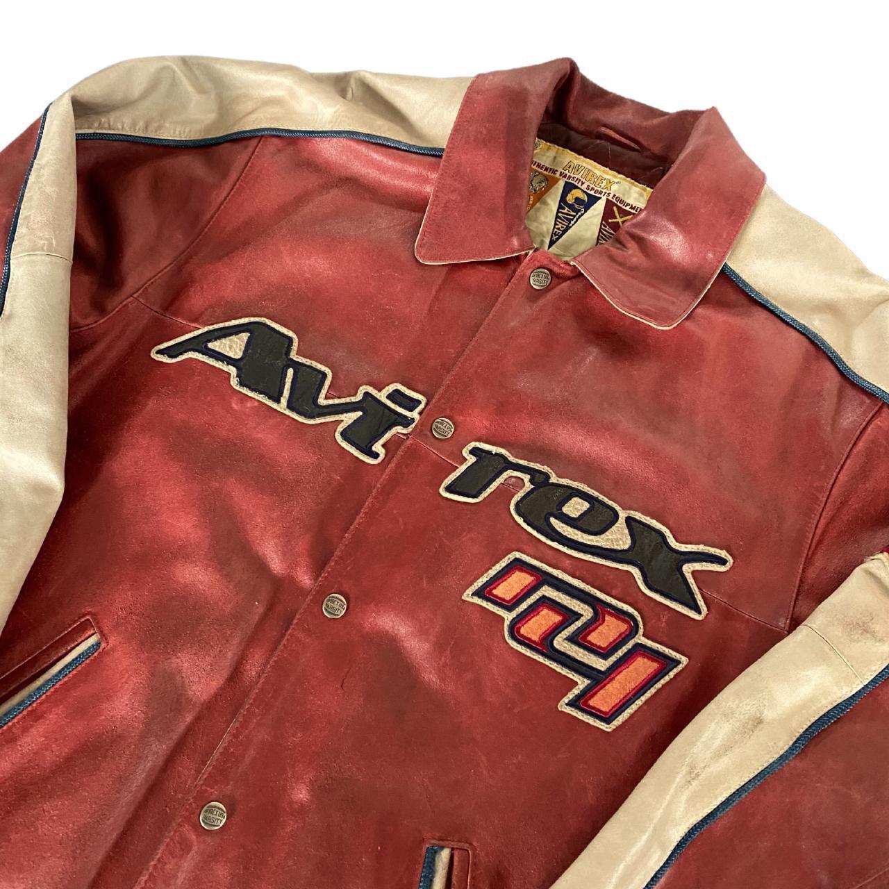 AVIREX HOCKEY LEATHER JACKET (M) - Known Source