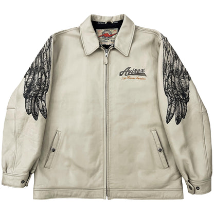 Avirex Leather Angel Wing Painted Jacket - Known Source